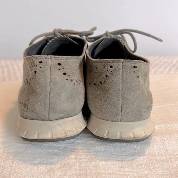 Cole Haan ZeroGrand Oxford Sneaker Sole Wingtip Gray Suede Perforated Size 7