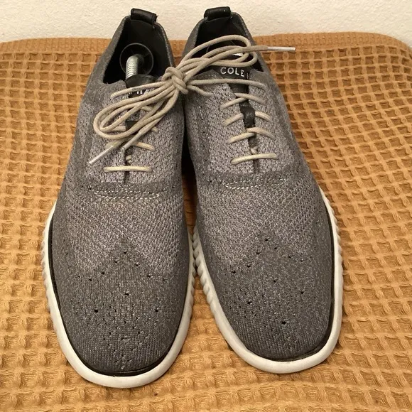 Cole Haan Zerogrand Stitchlite Knit Mens Sz 10.5 Wingtip Oxfords Gray C27565