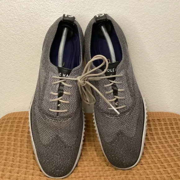 Cole Haan Zerogrand Stitchlite Knit Mens Sz 10.5 Wingtip Oxfords Gray C27565