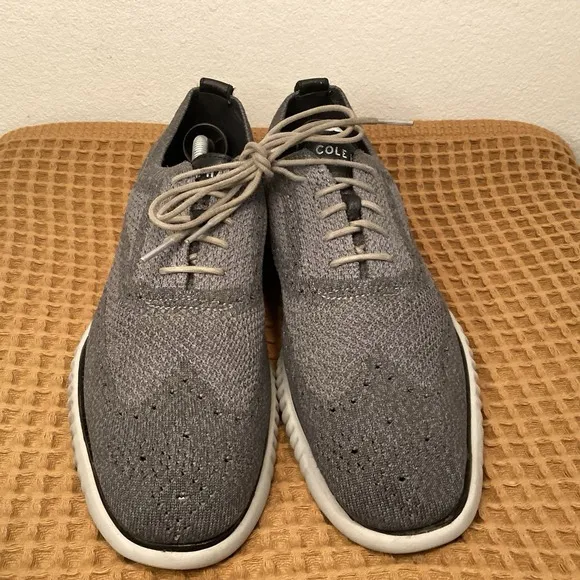Cole Haan Zerogrand Stitchlite Knit Mens Sz 10.5 Wingtip Oxfords Gray C27565