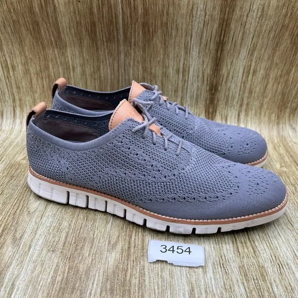Cole Haan Zerogrand Stitchlite Men's Size 10 M Grey Wingtip Oxfords Shoes C24944