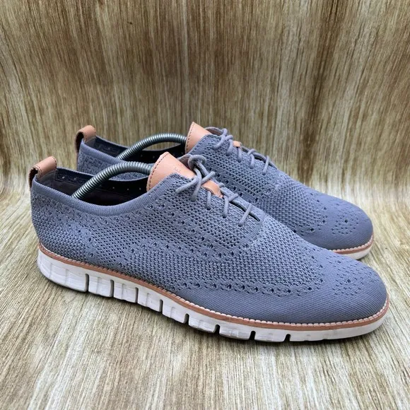 Cole Haan Zerogrand Stitchlite Men's Size 10 M Grey Wingtip Oxfords Shoes C24944
