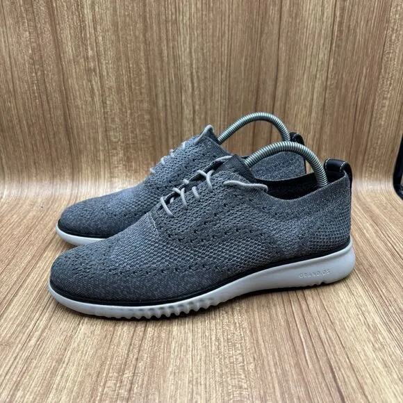 Cole Haan Zerogrand Stitchlite Men's Size 8 M Gray Wingtip Oxfords C27565