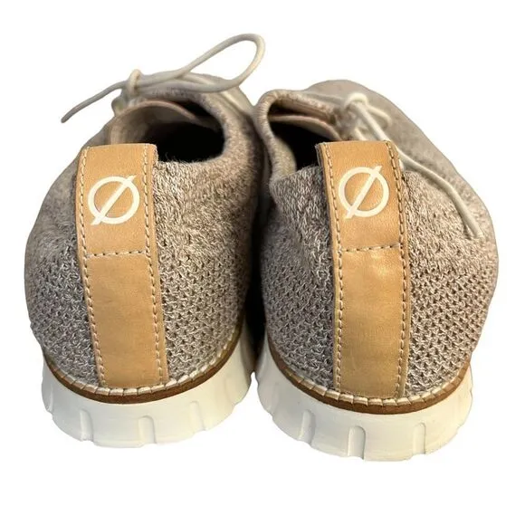 Cole HAAN Zerogrand Stitchlite Oxfords Mens 11M Knit Lace Up Amphora/Ivory