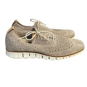 Cole HAAN Zerogrand Stitchlite Oxfords Mens 11M Knit Lace Up Amphora/Ivory