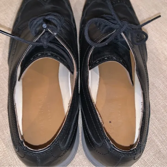 Cole Haan ZeroGrand Wingtip Oxfords Black Leather Mens