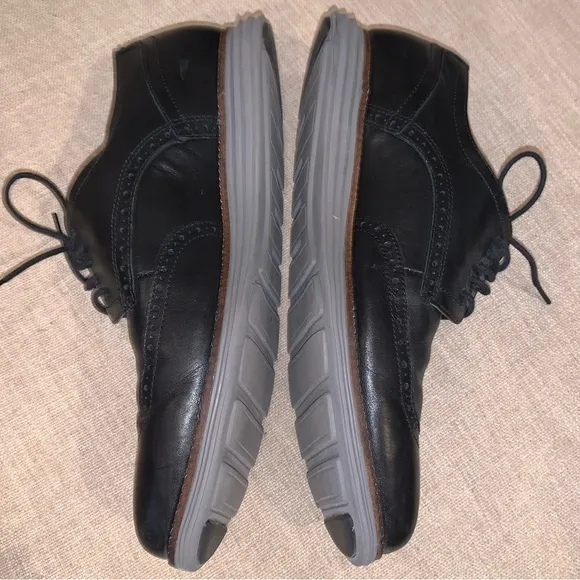 Cole Haan ZeroGrand Wingtip Oxfords Black Leather Mens