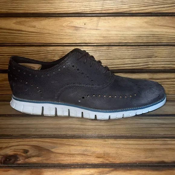 Cole Haan Zerogrand Wingtip Oxfords Mens Size 13 C29769 Brown Leather