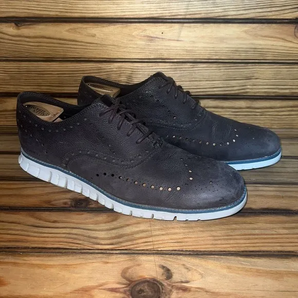 Cole Haan Zerogrand Wingtip Oxfords Mens Size 13 C29769 Brown Leather