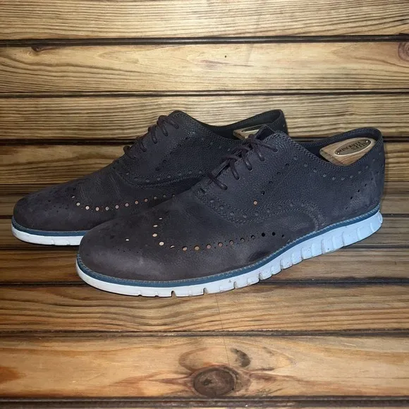 Cole Haan Zerogrand Wingtip Oxfords Mens Size 13 C29769 Brown Leather