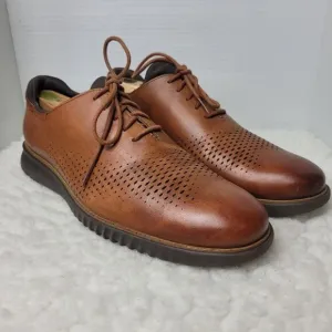 Cole Haan 2.ZeroGrand Men's Sneaker Size 13 Laser Wingtip Oxfords Brown Leather
