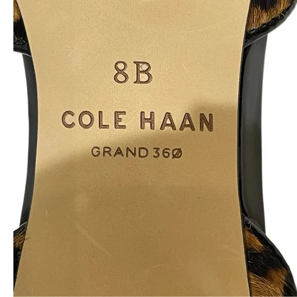 COLE HANN NOELLA BOW CALF HAIR LEOPARD PRINT SLINGBACK PUMPS SZ 8 B NEW!