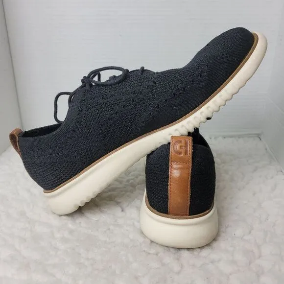Cole Haan 2.Zerogrand Black Stitchlite Mens Shoe Size 10 Wingtip Oxfords C27568