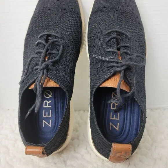 Cole Haan 2.Zerogrand Black Stitchlite Mens Shoe Size 10 Wingtip Oxfords C27568