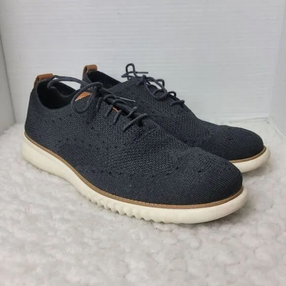 Cole Haan 2.Zerogrand Black Stitchlite Mens Shoe Size 10 Wingtip Oxfords C27568
