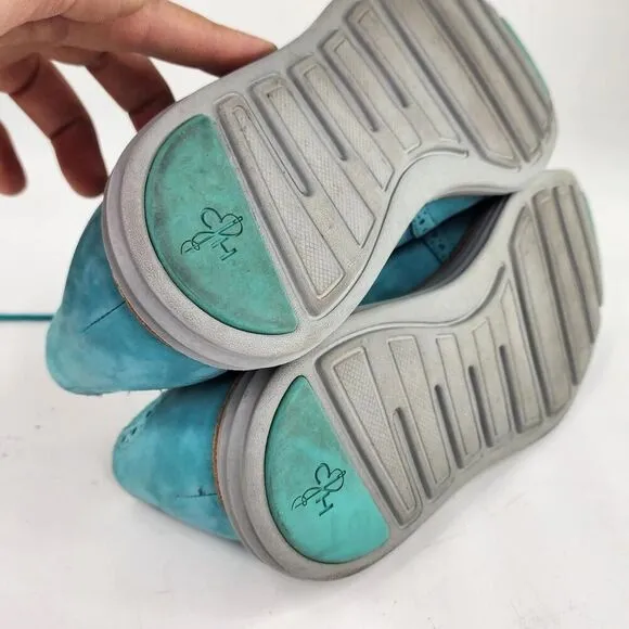 Cole Haan Lunargrand Oxfords US 9.5 M Turquoise Blue Laser Wingtip Dress Shoes