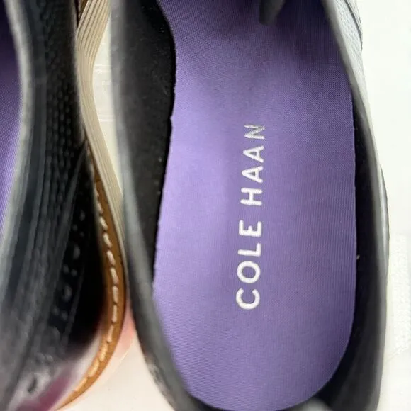 Cole Haan Women's ØriginalGrand Platform Wingtip Oxfords Size 10.5 Black Leather