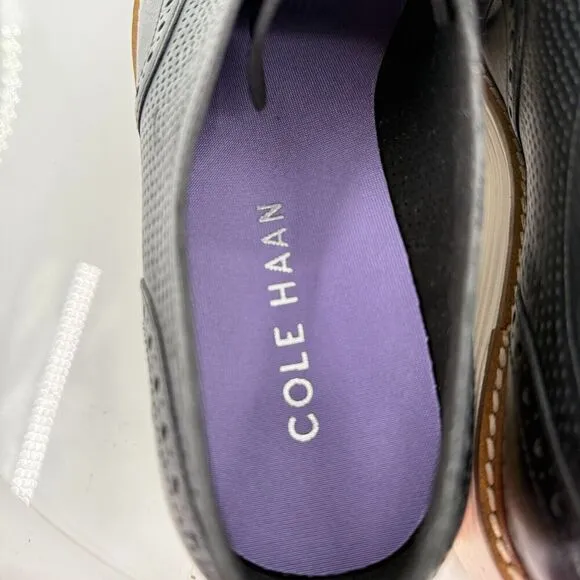 Cole Haan Women's ØriginalGrand Platform Wingtip Oxfords Size 10.5 Black Leather