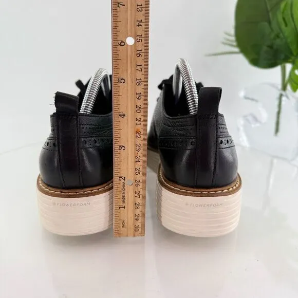 Cole Haan Women's ØriginalGrand Platform Wingtip Oxfords Size 10.5 Black Leather