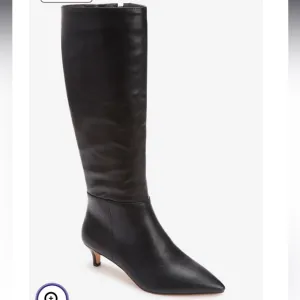 Comfortview Poloma Extra Wide Calf Knee-High Boot Black Kitten Heel (9WW)