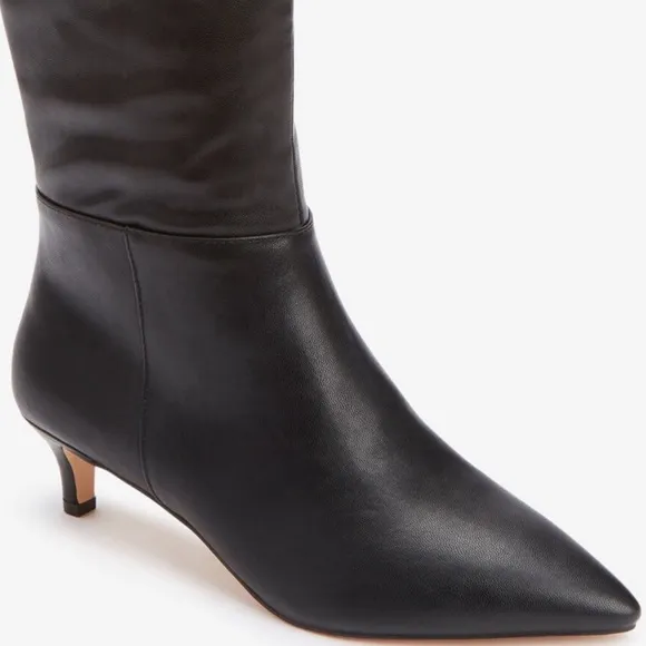 Comfortview Poloma Extra Wide Calf Knee-High Boot Black Kitten Heel (9WW)