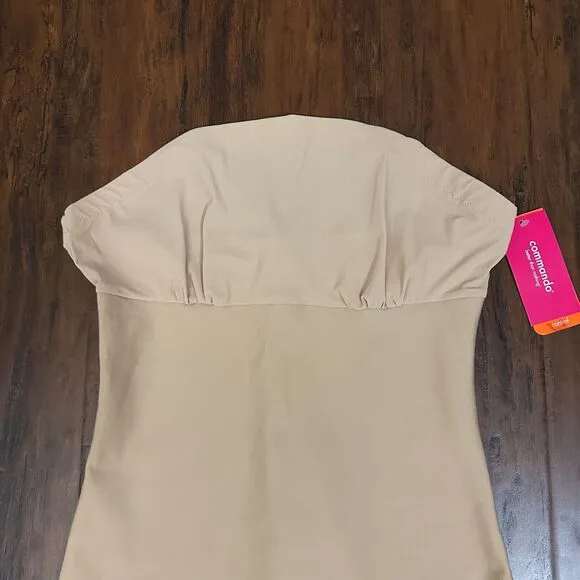 COMMANDO Two-Faced Strapless Tech Control Mini Slip Dress Nude NWT
