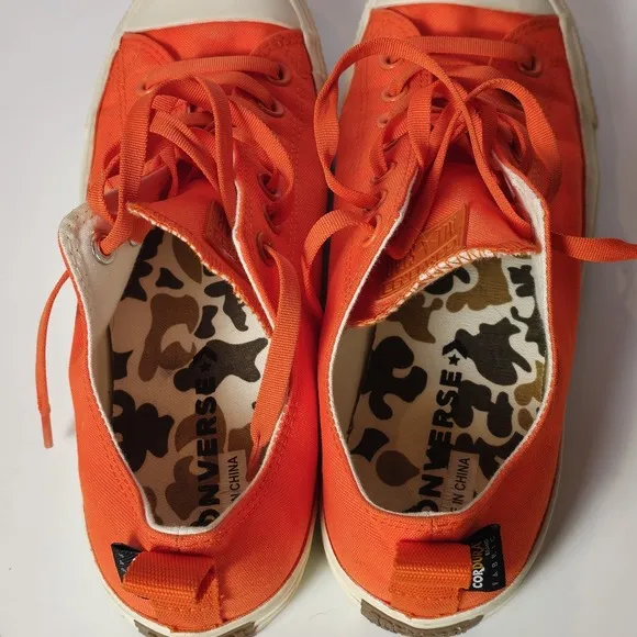 Converse All Star Cordura Men's Size 9 Women's Size 11 Orange Low Top Shoes