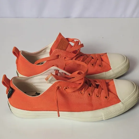 Converse All Star Cordura Men's Size 9 Women's Size 11 Orange Low Top Shoes