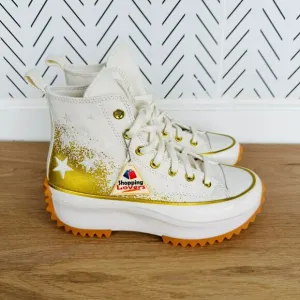 ⭐Converse Run Star Hike Platform Sz 10 Men Shoes Gold Embroidered Stars A12900C
