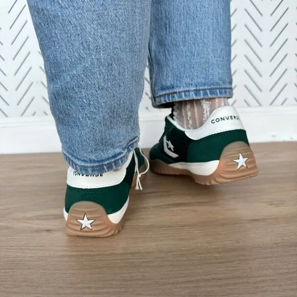 ⭐Converse Run Star Trainer Ox Sz 7.5 Womens Shoes Suede Green Casual A13359C New