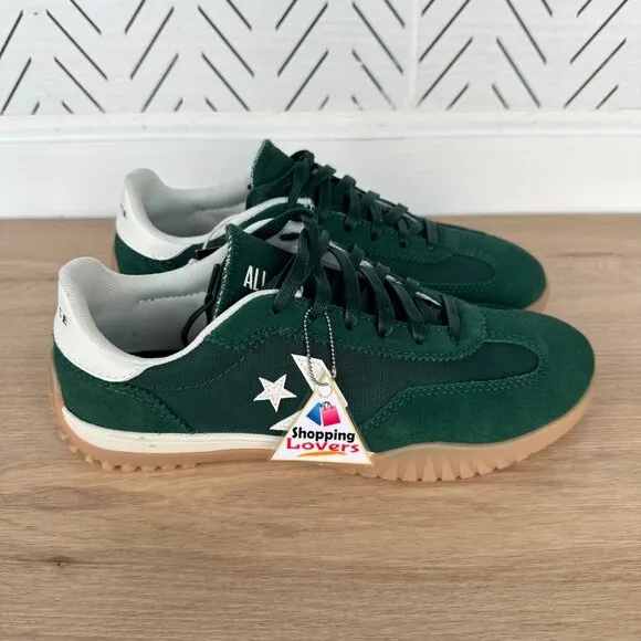 ⭐Converse Run Star Trainer Ox Sz 7.5 Womens Shoes Suede Green Casual A13359C New