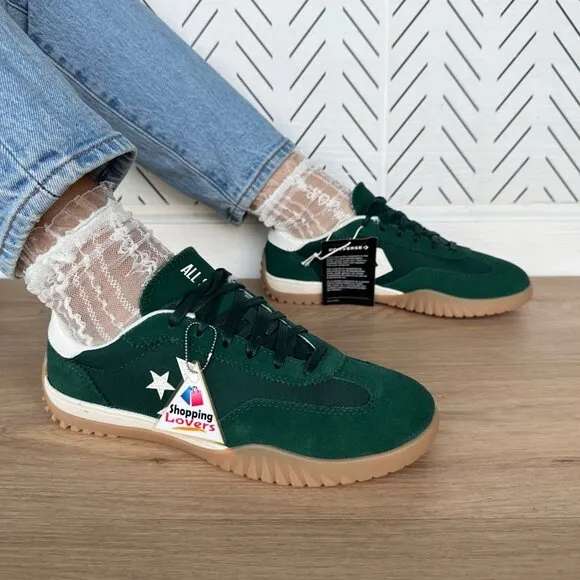 ⭐Converse Run Star Trainer Ox Sz 7.5 Womens Shoes Suede Green Casual A13359C New