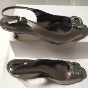 COPY - New! J. Renee leather sling back kitten heels with peep toe