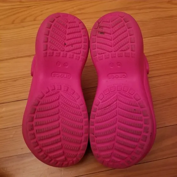 Crocs 8 Hot Pink Platform Iconic Comfort Clogs Sandals Slip On Shoes Barbiecore