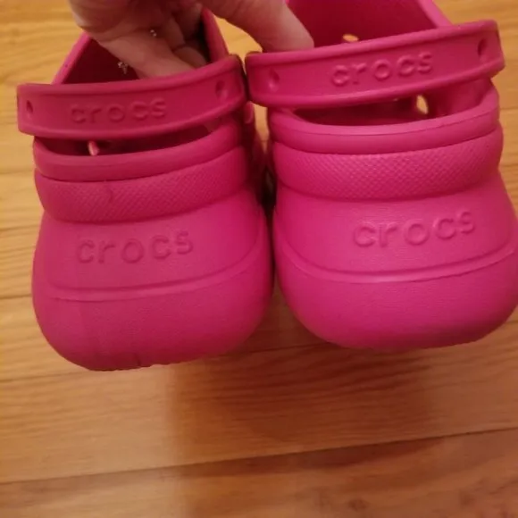 Crocs 8 Hot Pink Platform Iconic Comfort Clogs Sandals Slip On Shoes Barbiecore