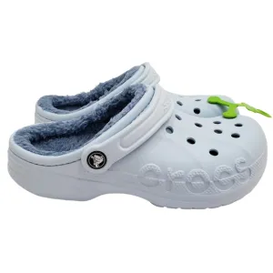 CROCS Baya Lined Clogs Women's Mineral Blue Size 8 NWT