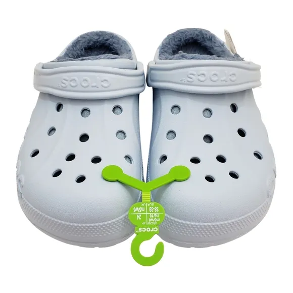CROCS Baya Lined Clogs Women's Mineral Blue Size 8 NWT