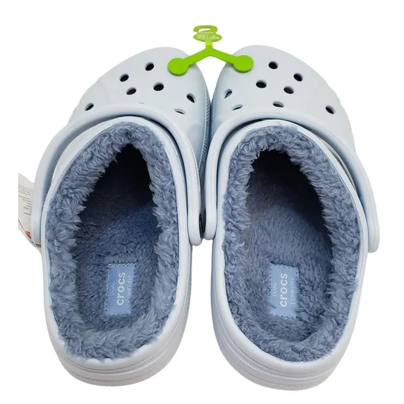 CROCS Baya Lined Clogs Women's Mineral Blue Size 8 NWT