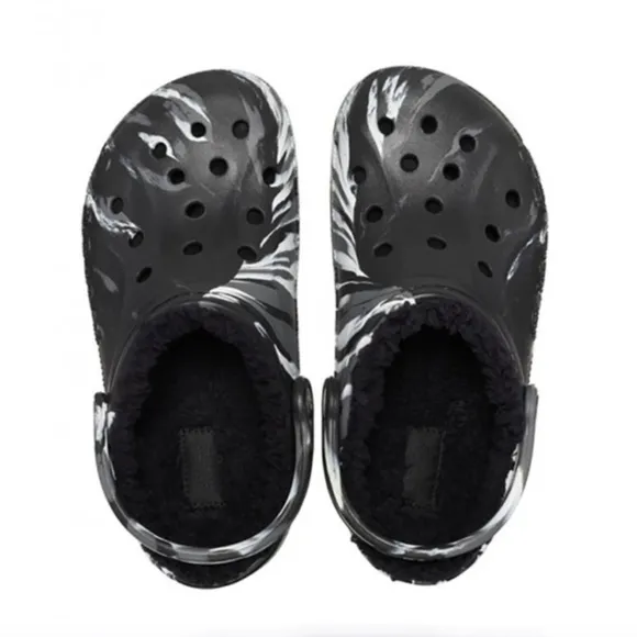 Crocs BAYA LINED MARBLED CLOG Black White Men’s Size 11 New