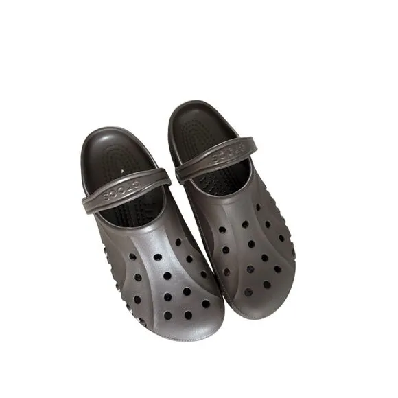 Crocs Baya Mens Espresso Brown Slip On Waterproof Comfort Clogs Sandals Size 12