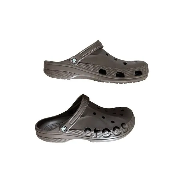 Crocs Baya Mens Espresso Brown Slip On Waterproof Comfort Clogs Sandals Size 12