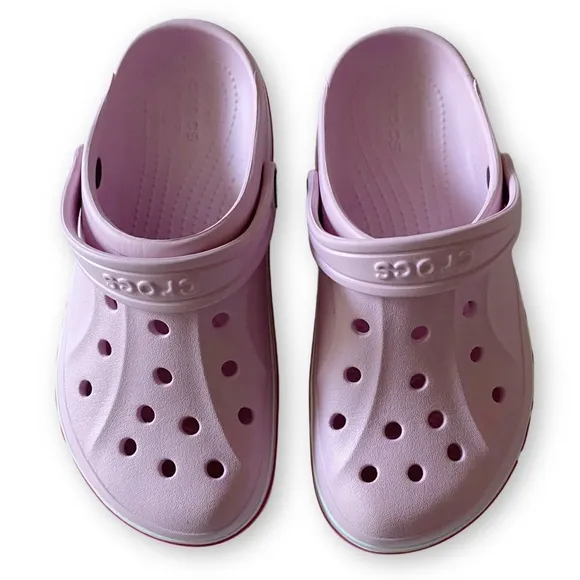 Crocs Bayaband Kids Girls Size J2 Pink Croc Clogs Slip On Shoes