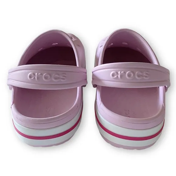 Crocs Bayaband Kids Girls Size J2 Pink Croc Clogs Slip On Shoes