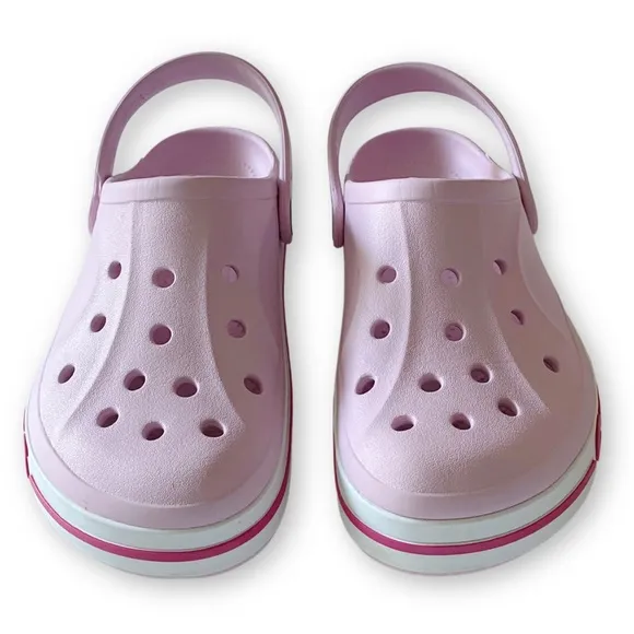 Crocs Bayaband Kids Girls Size J2 Pink Croc Clogs Slip On Shoes
