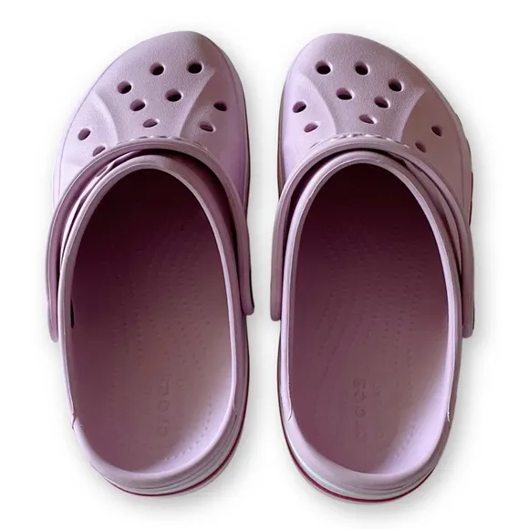 Crocs Bayaband Kids Girls Size J2 Pink Croc Clogs Slip On Shoes