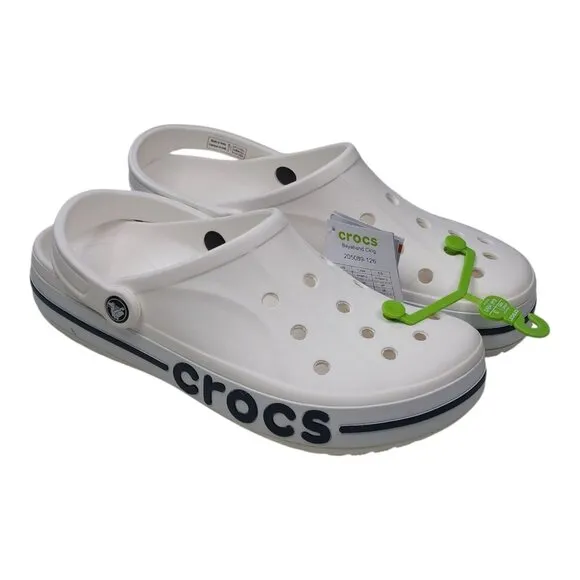 Crocs Bayaband Unisex Clog White Navy Size M9 W11 Comfort Lightweight Casual