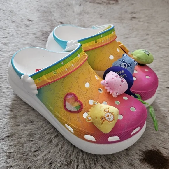 CROCS Care Bears Crush Clog Limitted Edition Women's Platform Light-up Clogs NEW