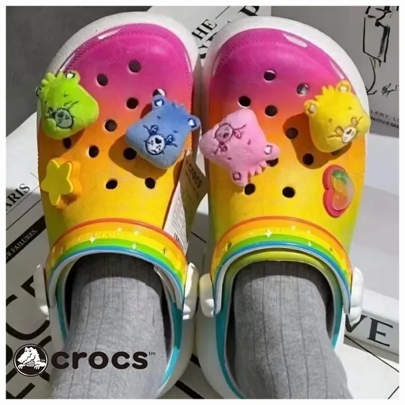 CROCS Care Bears Crush Clog Limitted Edition Women's Platform Light-up Clogs NEW