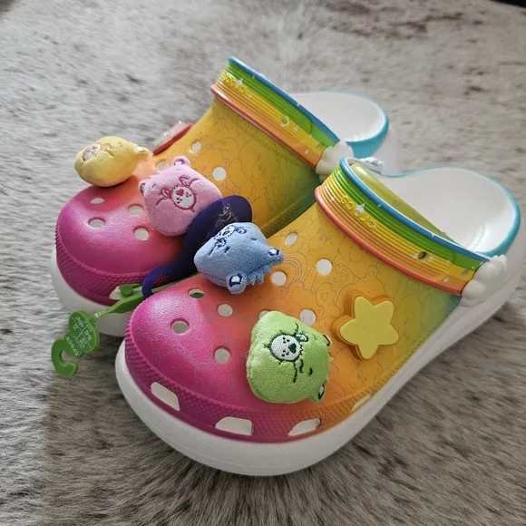 CROCS Care Bears Crush Clog Limitted Edition Women's Platform Light-up Clogs NEW