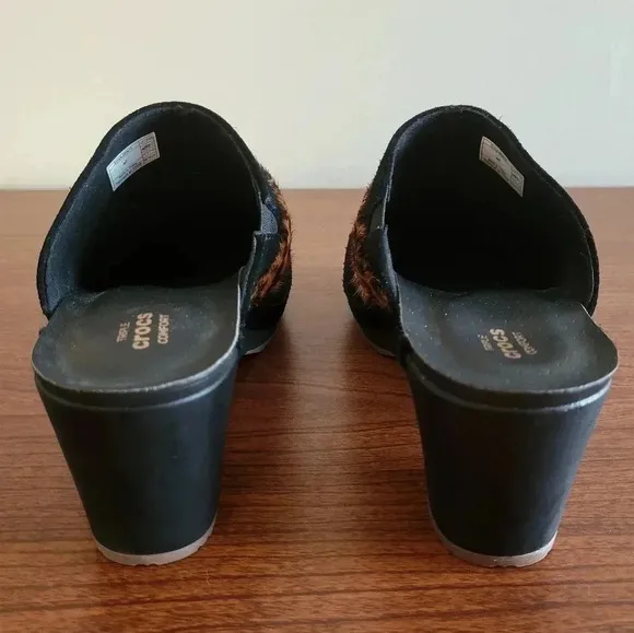 Crocs Chunky Triple Comfort Sarah Leopard Animal Print Suede Mule/Clogs (7)